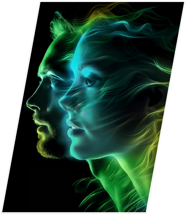 Main AI Visual Woman looking into Mirror