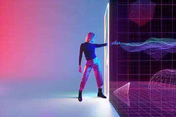 Artificial Intelligence Woman Creating Artificial Objects