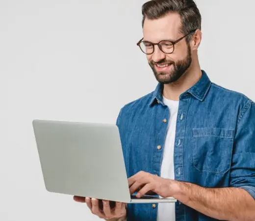 Young Man Standing With Notebook