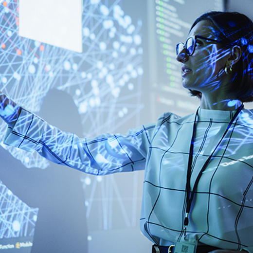Woman Demonstrate Business Case On A Screen