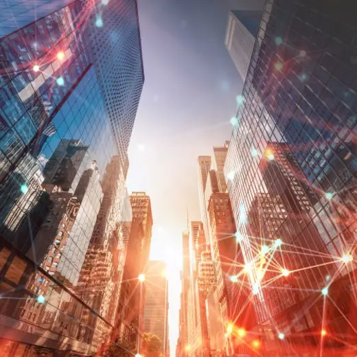 Skyscrapers Reflecting Sunlight