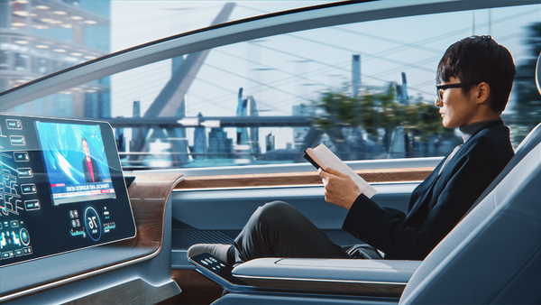 Man In Autonomous Car