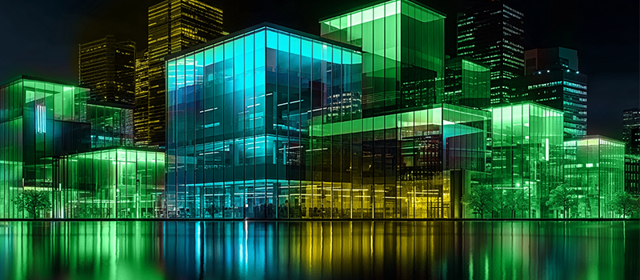 Colored Glass Buildings