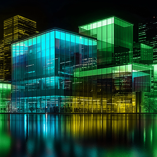 Colored Glass Buildings