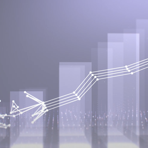 Abstract Data Visualization Showing Rising Trend Line