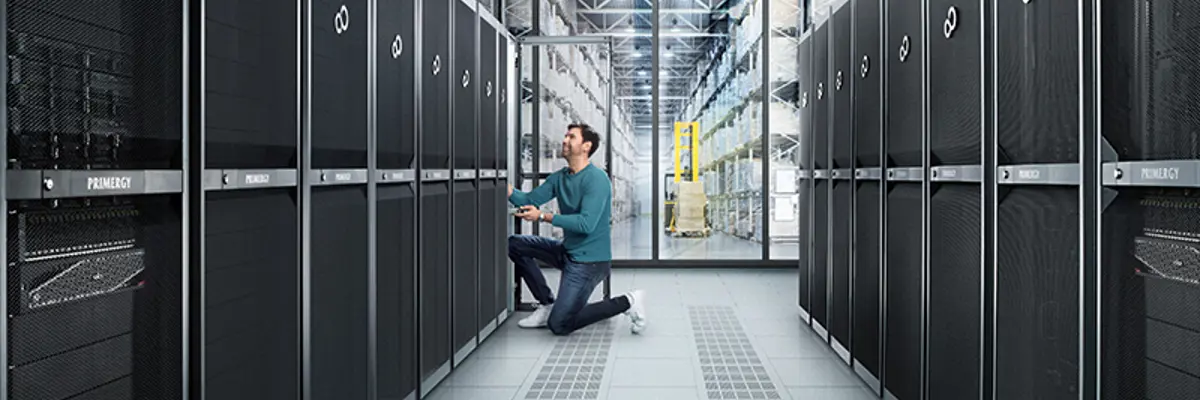 Man Working In Data Center