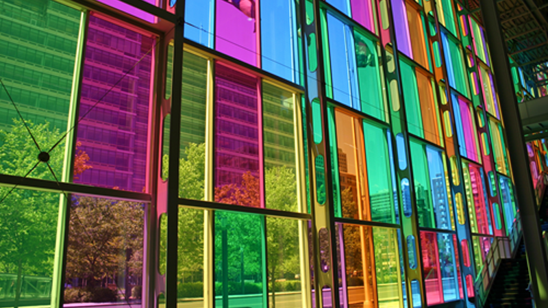 Bunte transparente Fensterscheiben