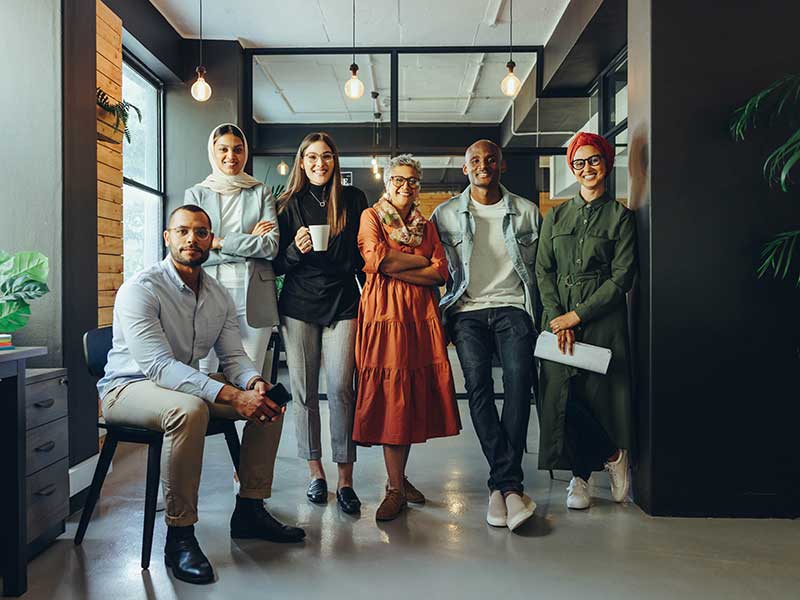 Group Of Diverse Businesspeople Smiling