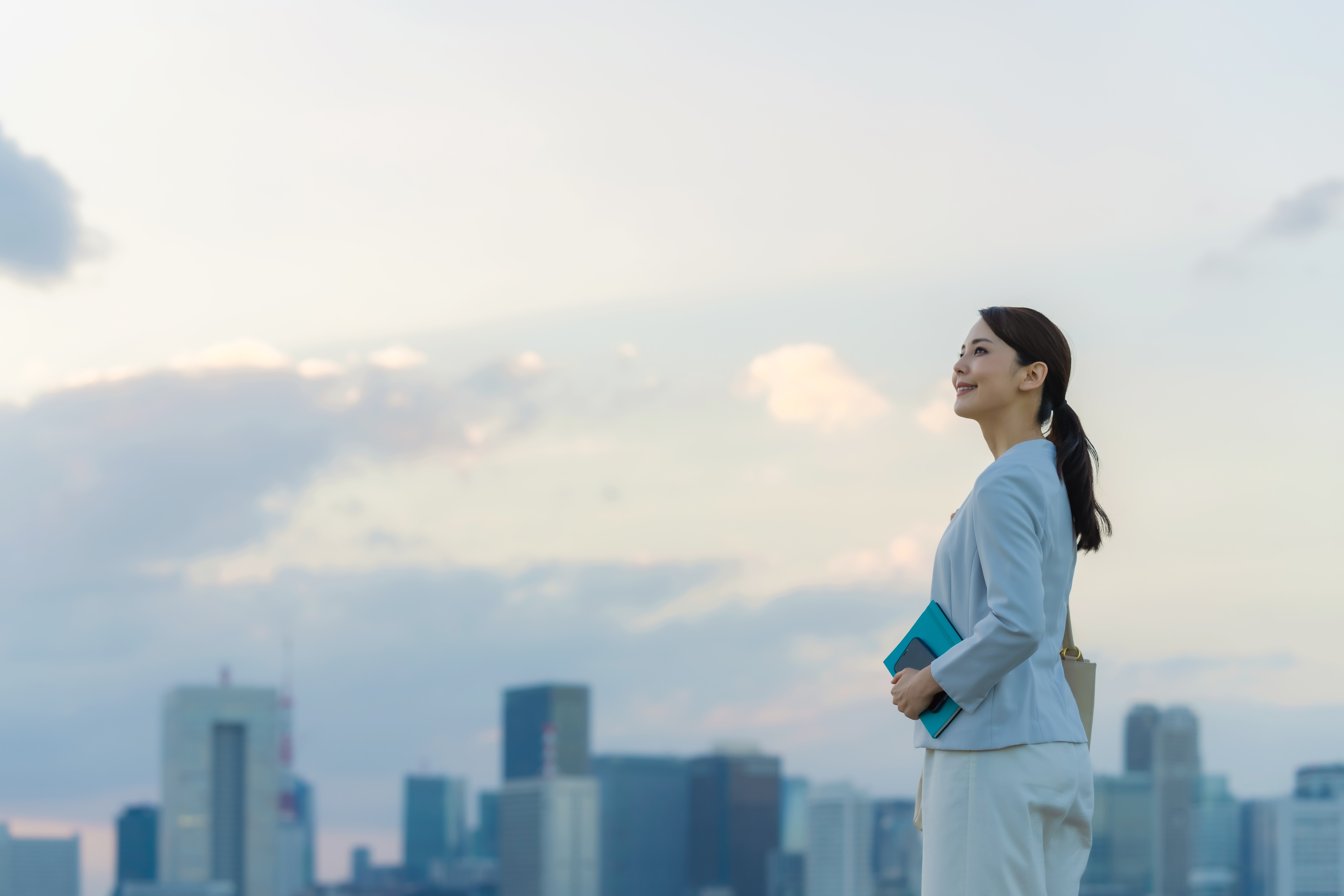 Woman Looking At City