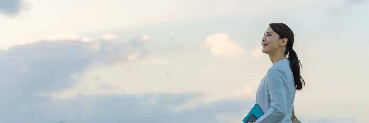 Woman Looking At City