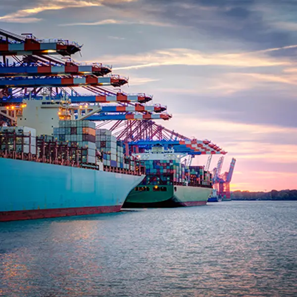 Container Ship In A Port