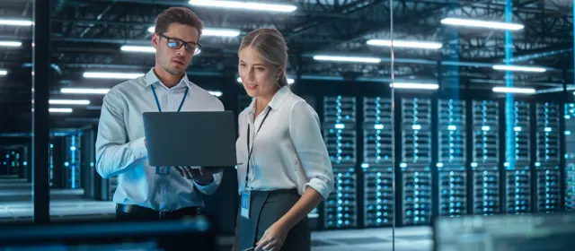 Man Woman In Data Center
