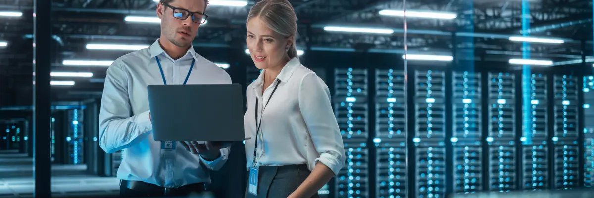 Man Woman In Data Center