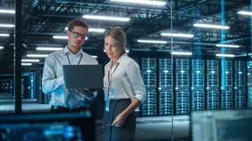 Man Woman In Data Center