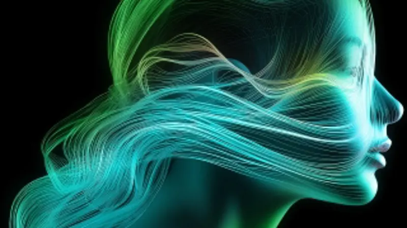 Artificial design of a woman's head (KI Portfolio)