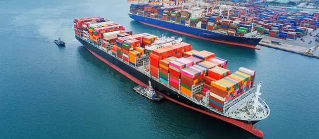 Container Cargo Shiops In Harbour (1)