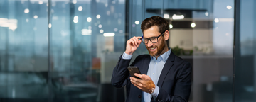 Support Man Holding Smartphone