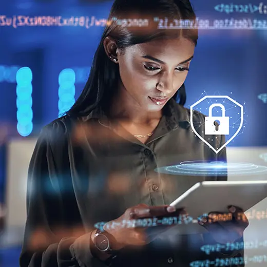 Woman With Hardware Related To Cyber Security
