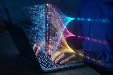 Laptop Creates Binary Code