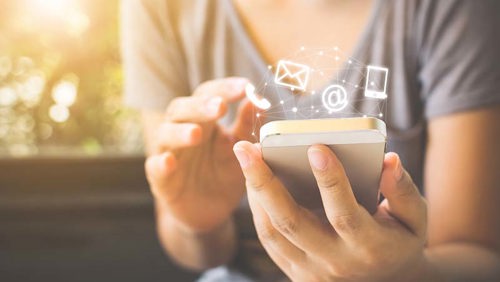 Contact Hand Holding Smartphone